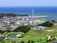 洲本市五色町都志地区の全景